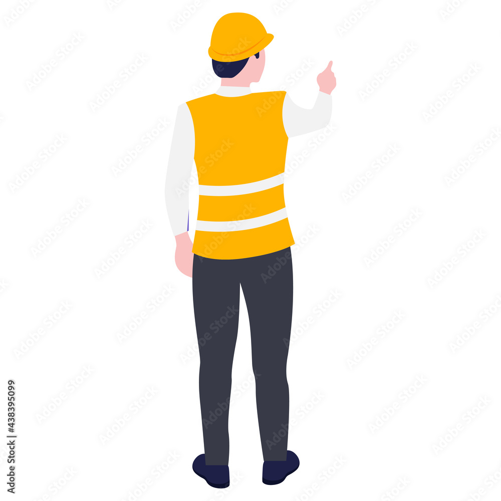 Construction architect engineer worker illustration.