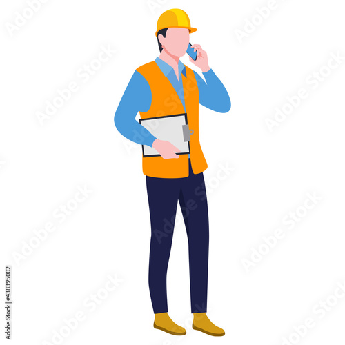 Construction architect engineer worker illustration.