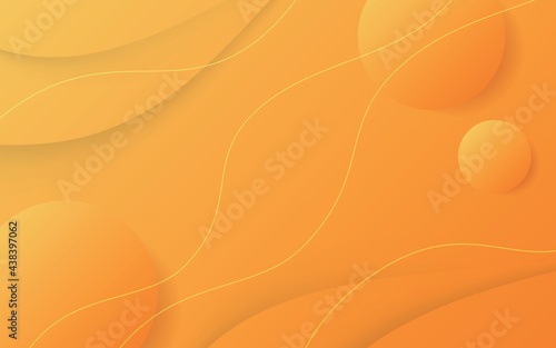 オレンジ色の曲線的な背景　ベクター素材