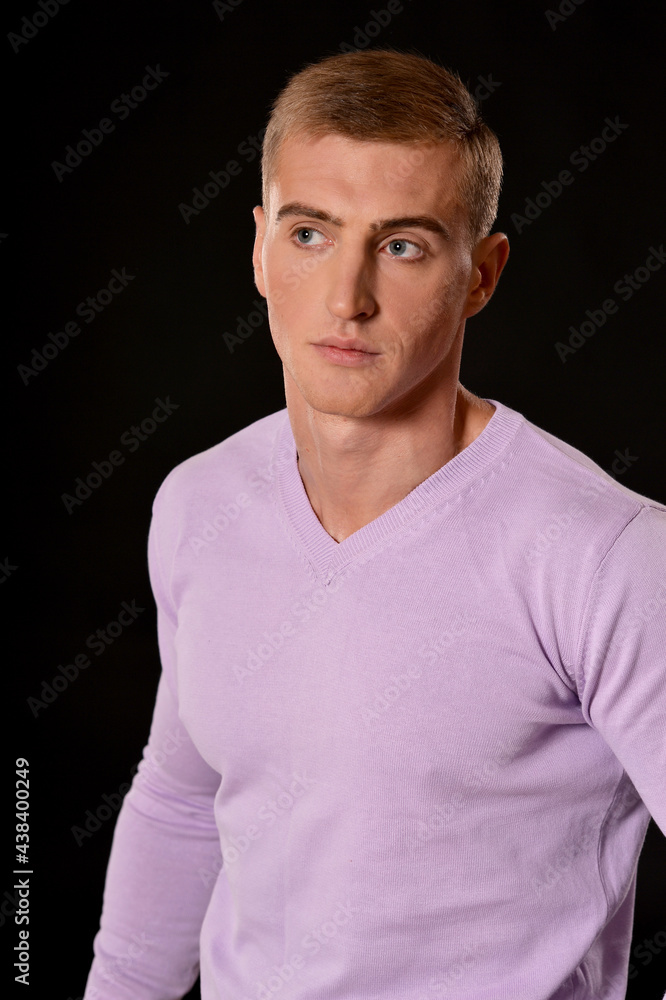 Portrait of thoughtful handsome young man posing in studio Portrait of thoughtful handsome young man posing in studio