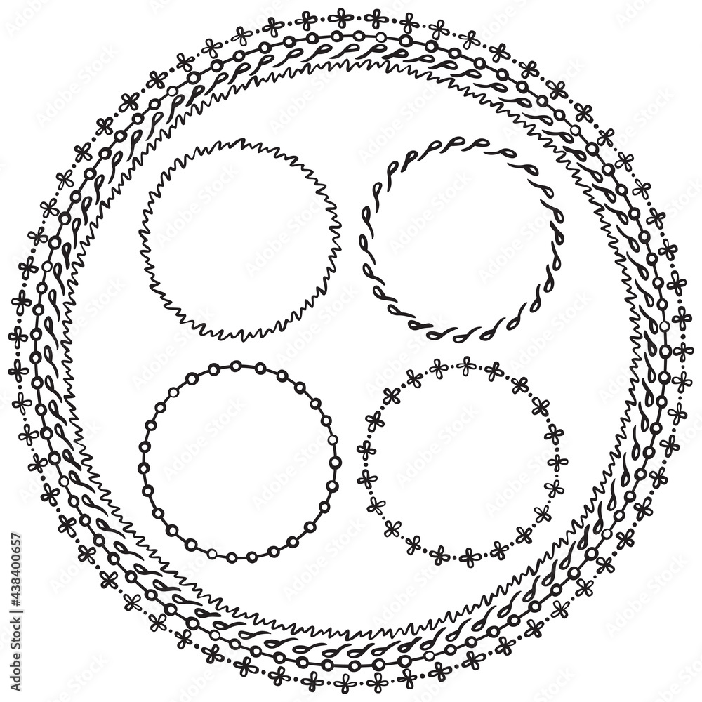 Hand-drawn circle frames