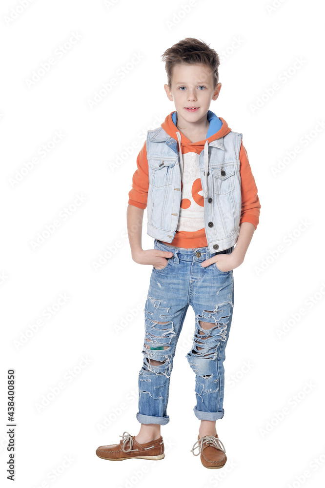boy posing isolated on white background boy posing isolated on white background