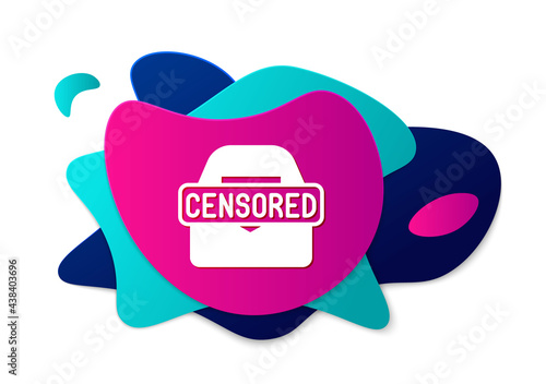 Color Censored stamp icon isolated on white background. Abstract banner with liquid shapes. Vector