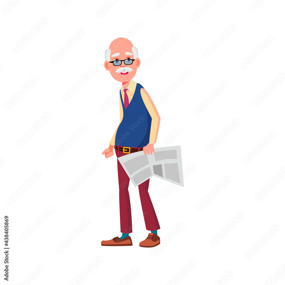 pensioner man reading news in newspaper cartoon vector. pensioner man reading news in newspaper character. isolated flat cartoon illustration pensioner man reading news in newspaper cartoon vector. pensioner man reading news in newspaper character. isolated flat cartoon illustration