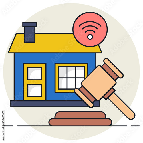 foreclosure and bank owned home listings Concept, Auction House Property Vector Icon Design, urban and suburban house Symbol, Real Estate and Property Sign, Apartment and Mortgage Stock illustration