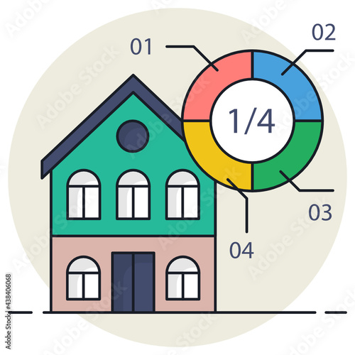 House infographic chart Concept, Home Stock Price vs buying behaviour Vector Icon Design, urban and suburban house Symbol, Real Estate and Property Sign, Apartment and Mortgage Stock illustration