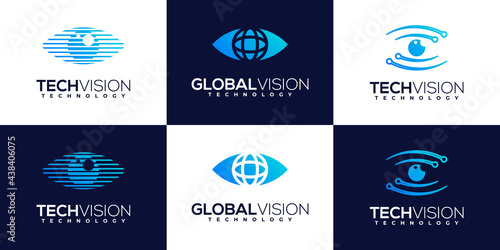 creative Tech shield security logo design template collection