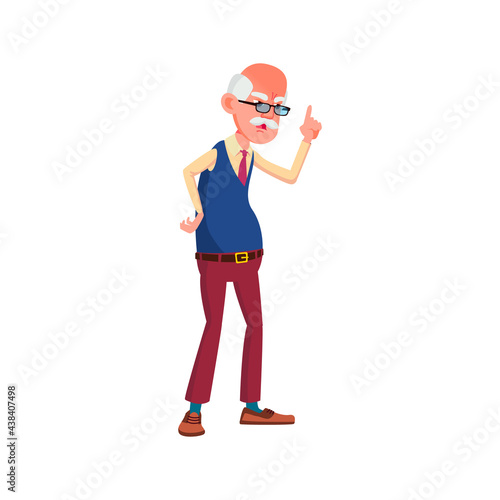 grandfather growling at grandson cartoon vector. grandfather growling at grandson character. isolated flat cartoon illustration