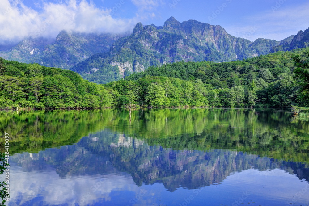 初夏の鏡池の朝