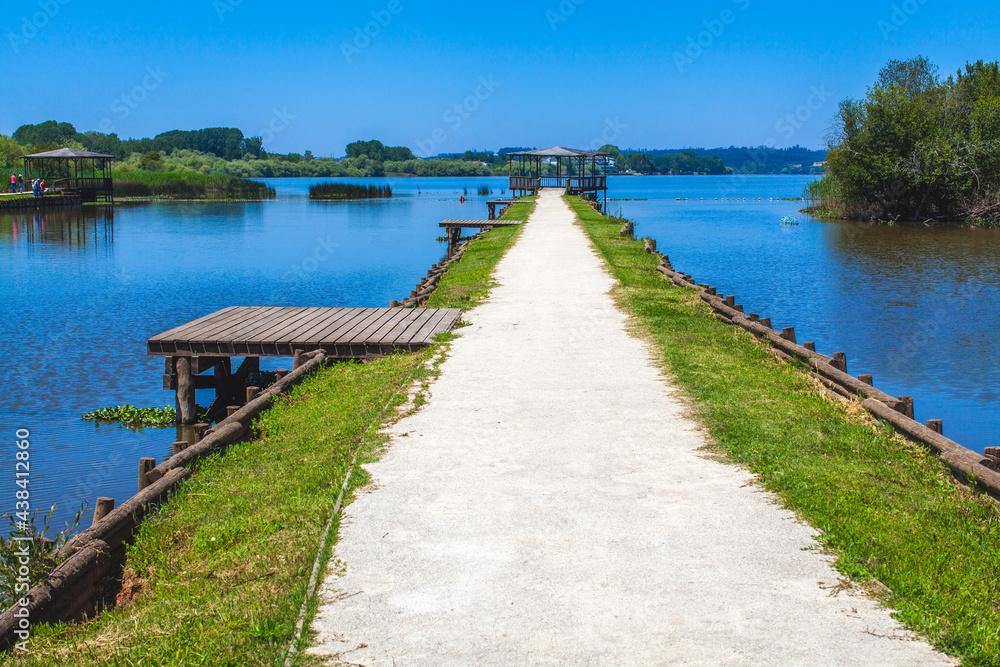 Naklejka premium trail to the pavilion