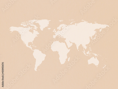 World map with continent. Pastel watercolor background. 