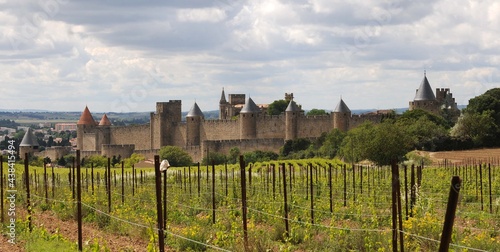 Château et remparts de la cité de Carcassonne dans l'Aude en Roussillon Occitanie France