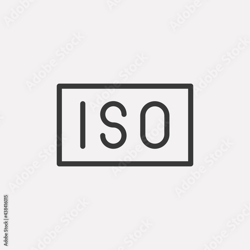 ISO icon isolated on background. Photography symbol modern, simple, vector, icon for website design, mobile app, ui. Vector Illustration