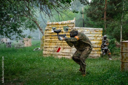 Person on the battlefield in a paintball