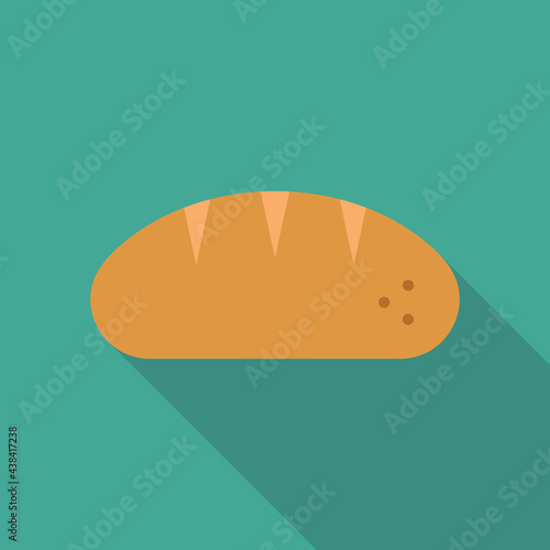 Bread Vector Icon in Flat Style. Bread is a type of baked food, made from flour and water. Vector illustration icon can be used for an app, website, or part of a logo.