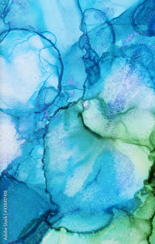 Hand painted alcohol ink art, bright abstract colorful backgound.