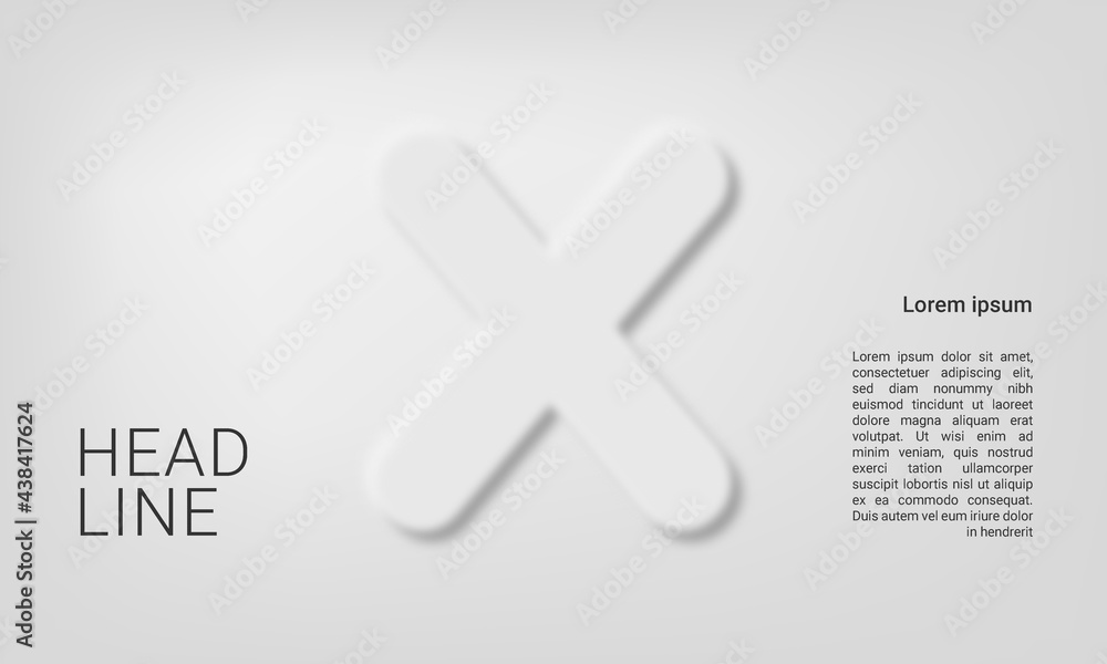 Obraz premium Neumorphic letter X alphabet layout abc ABC poster template