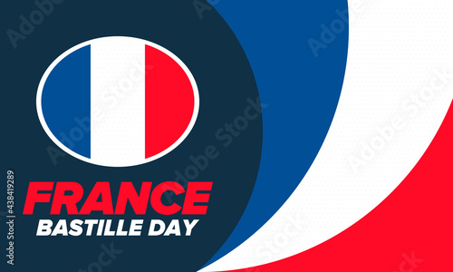 Free Download Bastille Day in France. National happy holiday, celebrated annual in July 14. French flag. France independence and freedom. Patriotic elements. Festive design. Vector poster illustration - GFXLoad