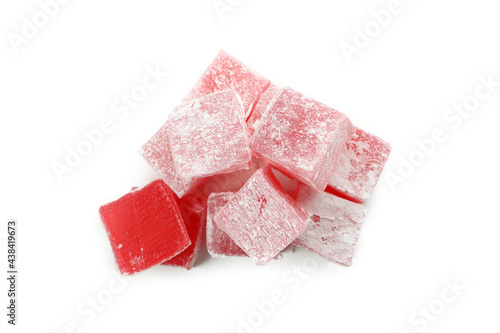 Delicious turkish delight isolated on white background photo