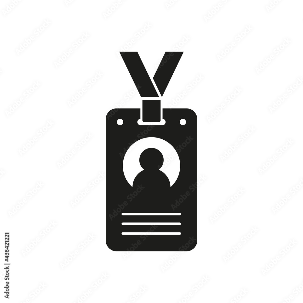 Identification card icon. Access badge for web and mobile design concept. Identification card icon. Access badge for web and mobile design concept.