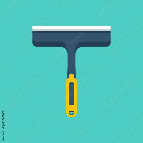 Equipment for washing windows. Water cleaning from the window. Vector illustration flat design. Isolated on white background.