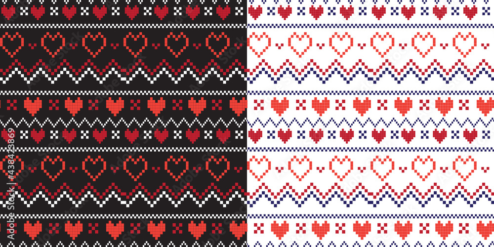 Ταπετσαρία Christmas fair isle seamless Vector pattern for background, fabric and others isolated on white and black background