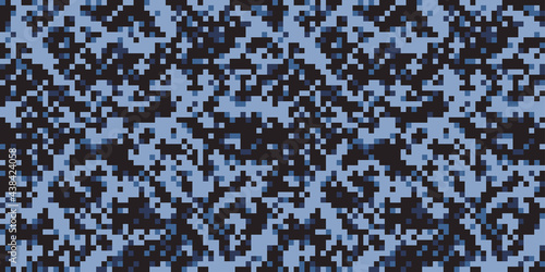 Digital pixel camouflage military texture  background. Seamless pattern.Vector. ピクセルでできた迷彩パターン