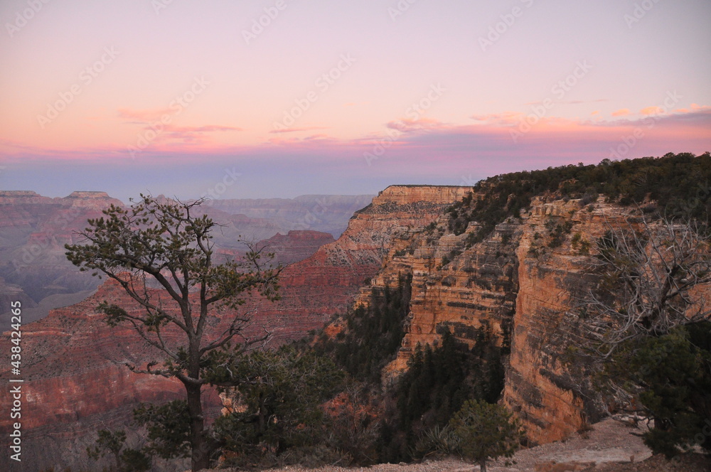 Terrific pan view of Grand Canyon, Colorado Plateau in American Southwest, Arizona, USA