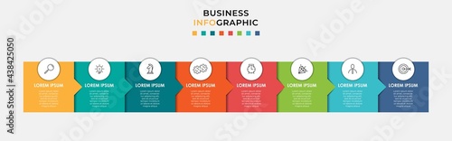 Vector Infographic design business template with icons and 8 options or steps. Can be used for process diagram, presentations, workflow layout, banner, flow chart, info graph
