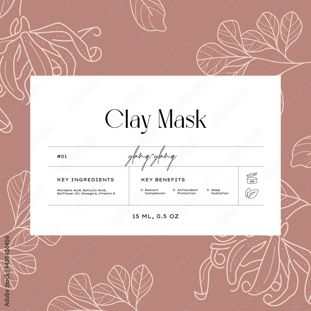 Obraz premium Hand drawn line art botanical vector label design template. Boho style illustration of elegant signs and badges for beauty, natural cosmetics, wellness, creative agency, fashion, wedding.