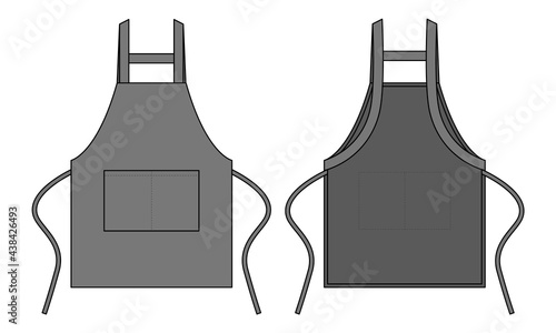 Gray Apron With H Style Template Vector On White Background.
