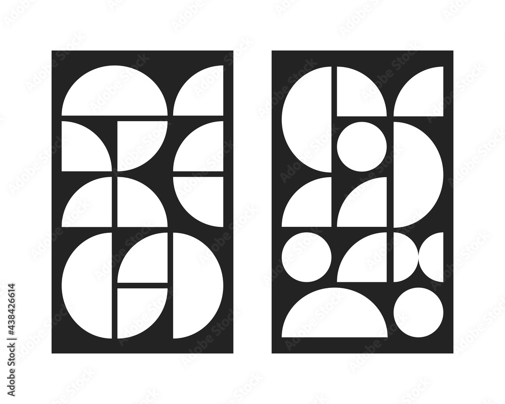 Fototapeta premium Bauhaus poster. Cover in geometric swiss style