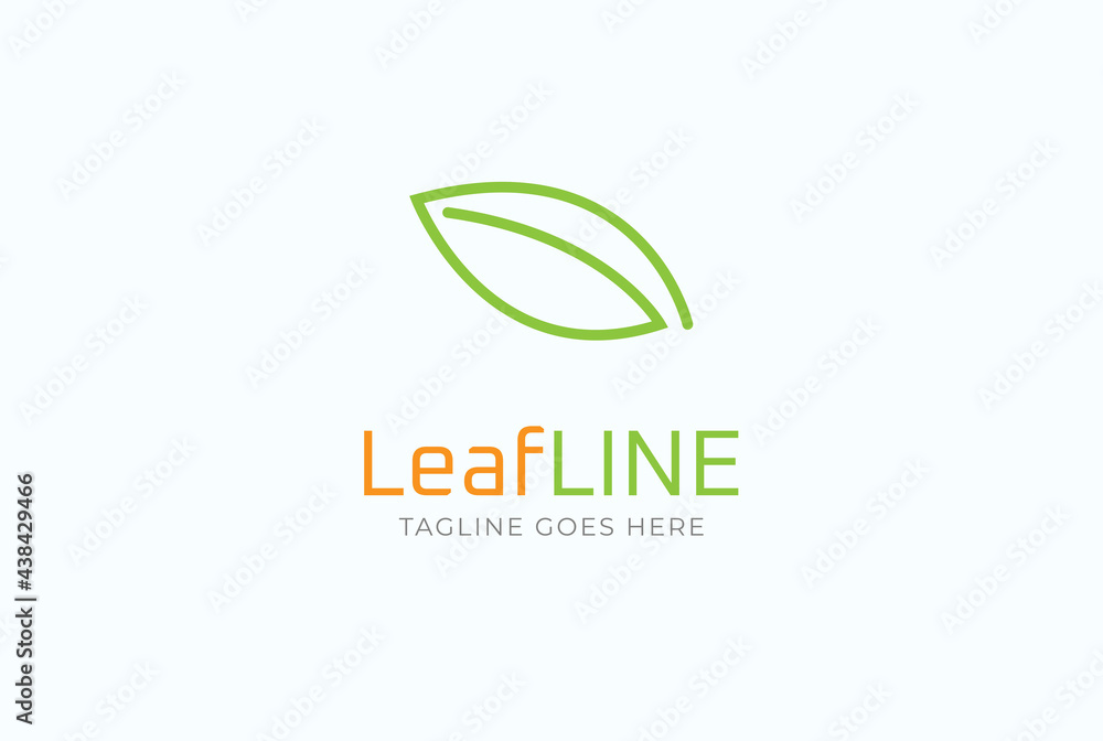 Simple Leaf Logo. leaf with line style, Usable for brand and company Logos, Flat Vector Logo Design Template, vector illustration Simple Leaf Logo. leaf with line style, Usable for brand and company Logos, Flat Vector Logo Design Template, vector illustration