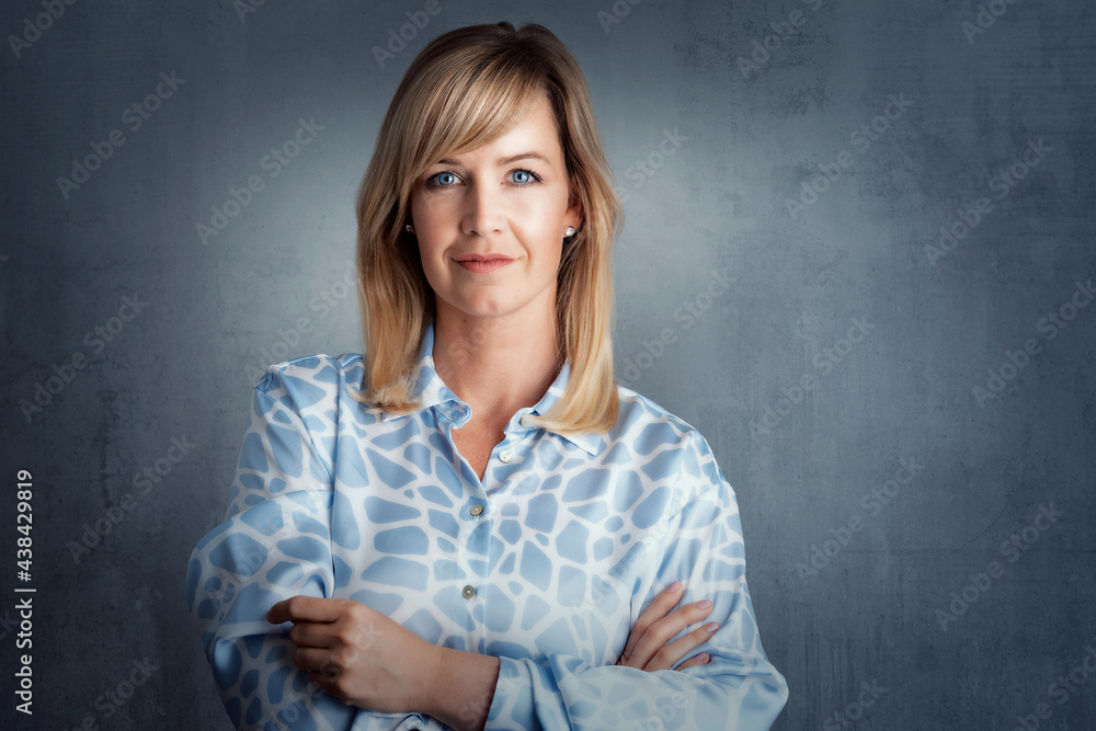 Beautiful blond haired woman studio portrait Beautiful blond haired woman studio portrait