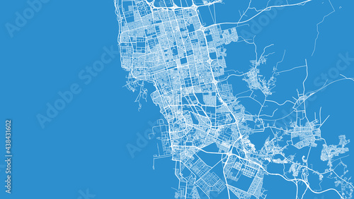 Urban vector city map of Jeddah, Saudi Arabia, Middle East