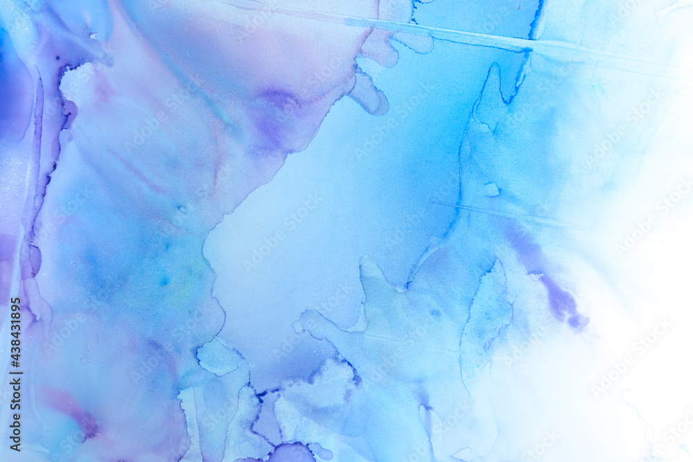 Fototapeta Gold Grunge Organic Marble Flowing Gel. Pink Dyed Aquarelle Color Flow Decorative Border. Blue Liquid Fluid Oil Gradient Fluid