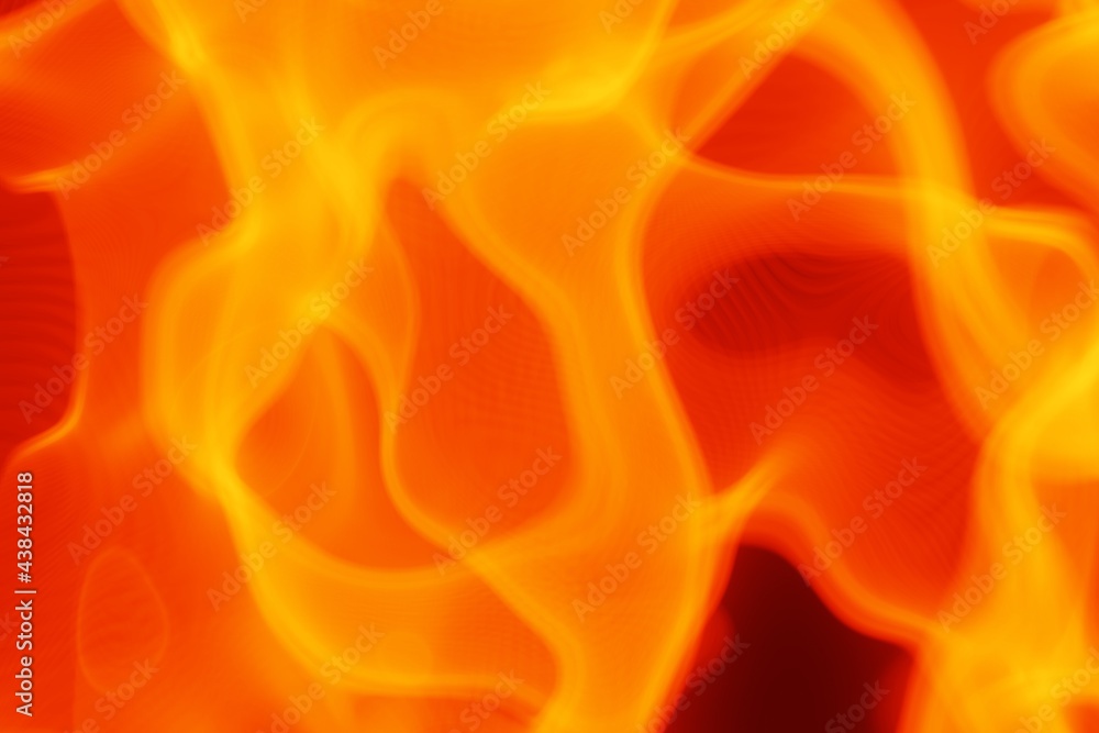 Realistic Fire Full Flames Background 3D rendering
