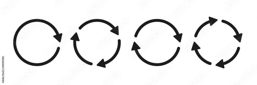 Set Van Cirkel Pijl Vector Iconen Recycling Icoon Cirkelvormige 