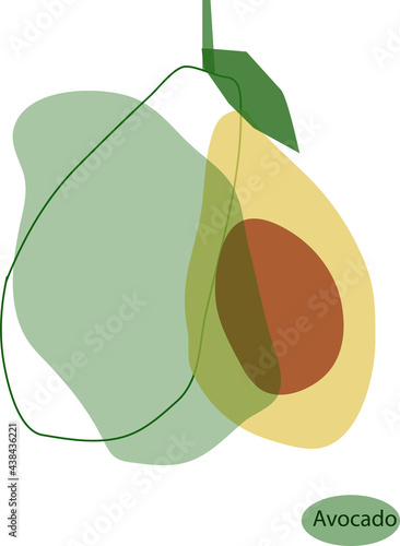 Avocado  ,print , abstract, minimalism , doodles fruit.