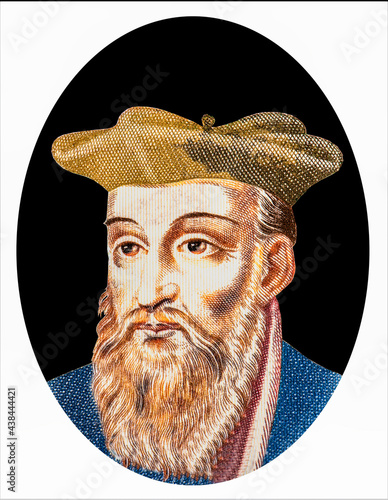 Nostradamus, was a French astrologer, physician and reputed seer, Portrait from Kamberra 100 francos 2020 Fantasy Banknotes. photo