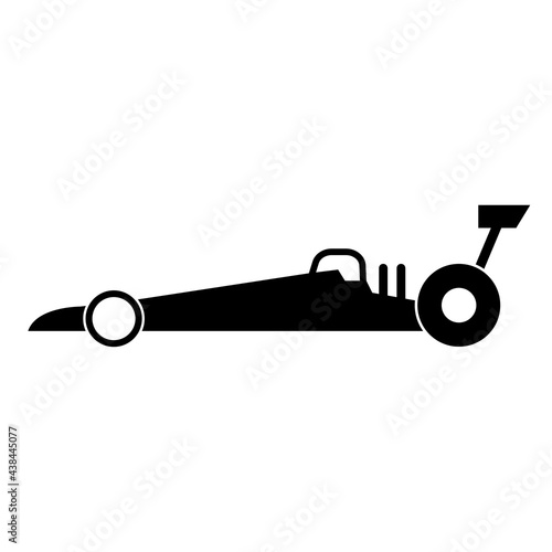 black silhouette icon design of drag racing car,vector illustration