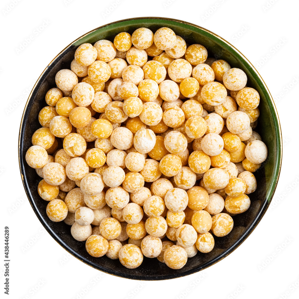 dried whole yellow peas in round bowl isolated dried whole yellow peas in round bowl isolated