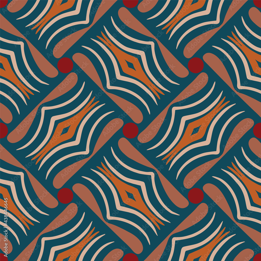 Obraz premium Vector interlaced abstract threads seamless pattern background.