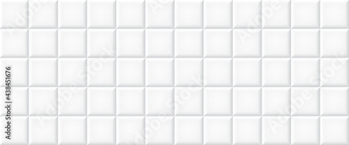 White ceramic tiles texture abstract background vector