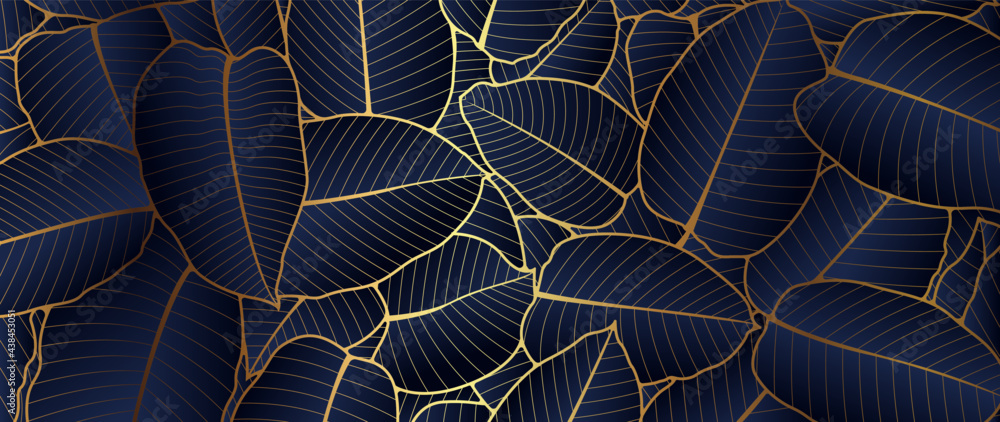 Luxury Gold leaf and natural background