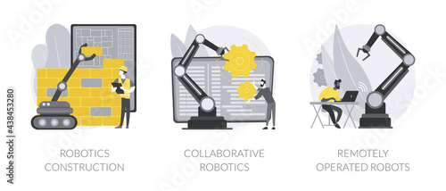 Automotive machine work abstract concept vector illustrations.