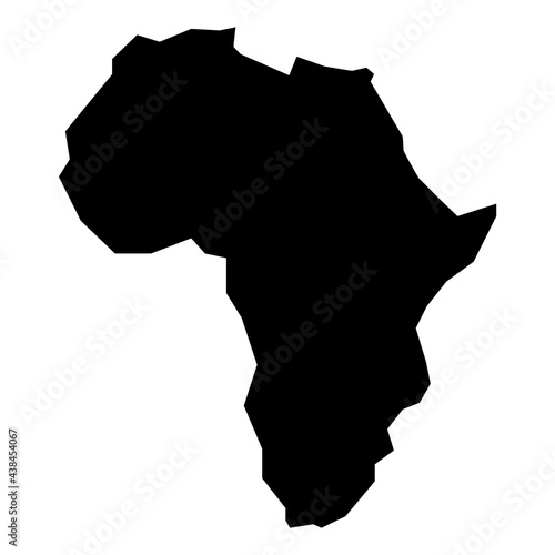 rough silhouette of African continent isolated on white vector illustration