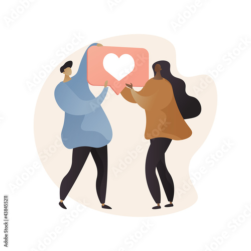 Relationship status abstract concept vector illustration.