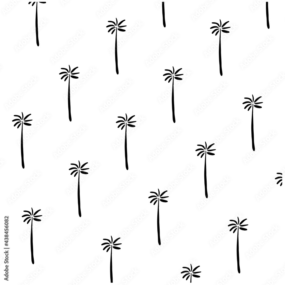 coconut flower plant from vector to fabric pattern. Poster print for minimalist wall decoration. Card design vector background.