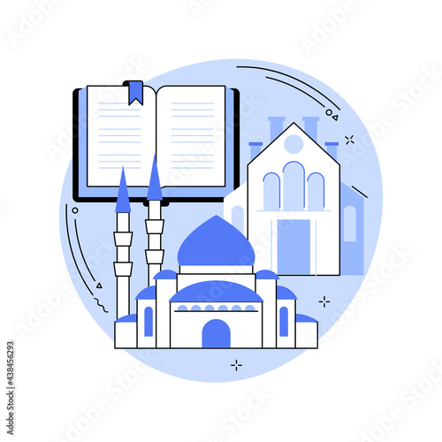 Religious institution abstract concept vector illustration.